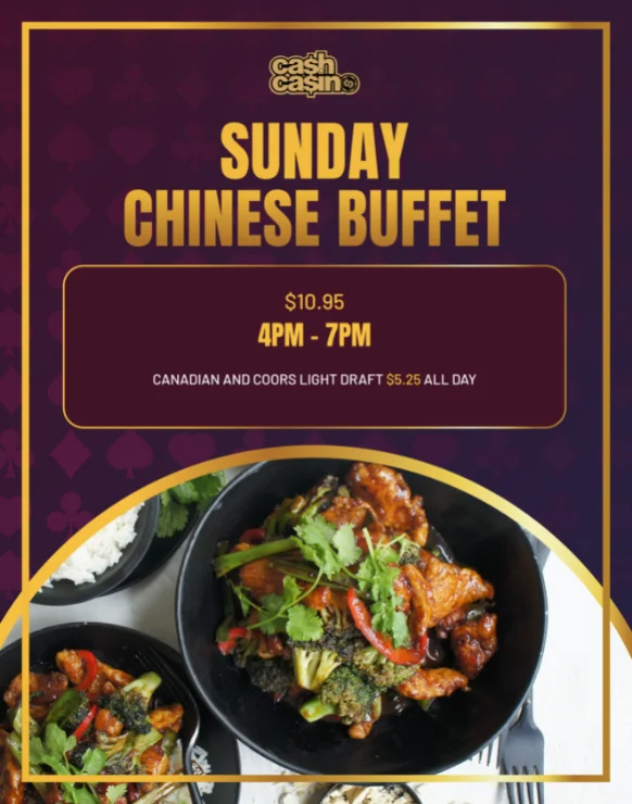 Cash Casino Red Deer Sunday Chinese Buffet Food Special