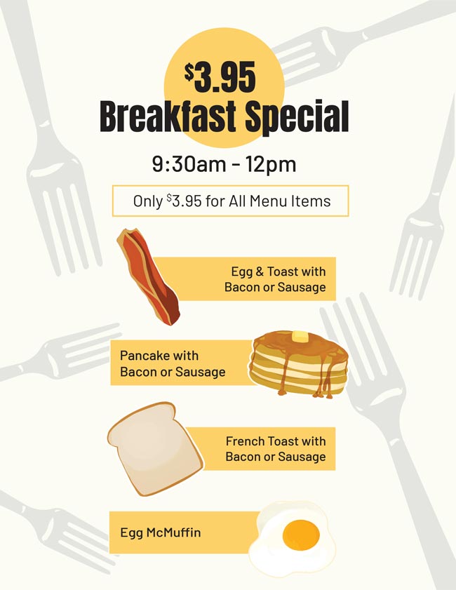 Red Deer Breakfast Menu