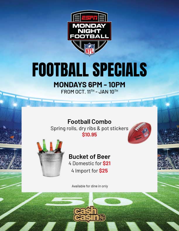 Cash Casino Red Deer Football Drink Specials