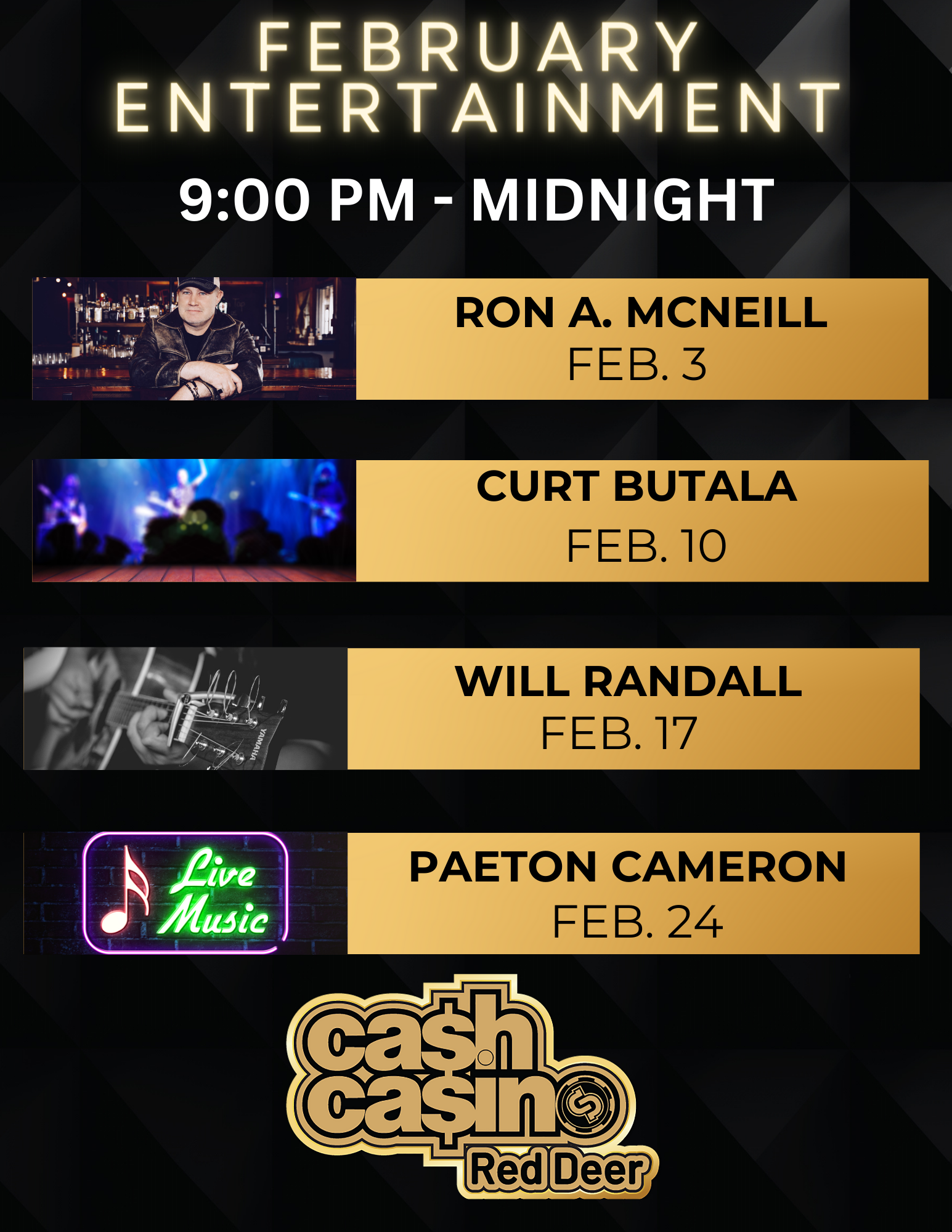 Keep Up To Date With Our Events Cash Casino Red Deer